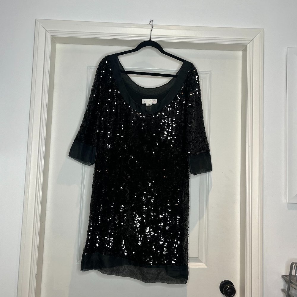 EUC Vintage Diane von Furstenberg sequin silk shift dress SIZE 12
